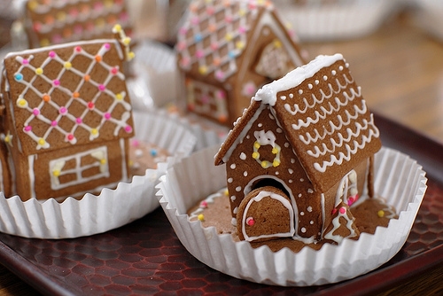 Boże Narodzenie, śliczny, jedzenie, pierniki, Gingerbread house