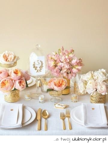 dekoracja, weselna, wesele, wedding, piękna, zdjęcia, złoto, kwiaty, świeże, natura
