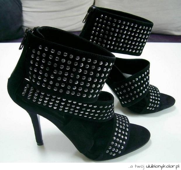 zara, ćwieki, czarne , dżety, szpilka, buty damskie
