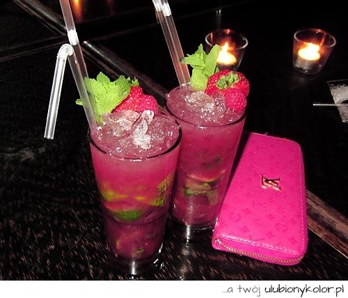drinki, różowe, słomka, alkohol, impreza, róż