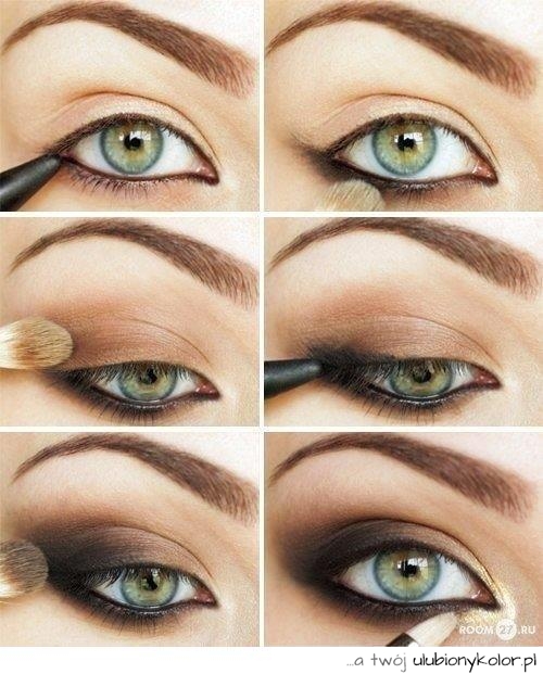make up, henna, oczy, malowanie, sposób, kreski, cienie