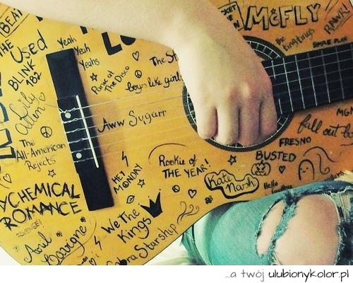 gitara, chłopak, granie, na gitarze, zdjęcie, fotografia