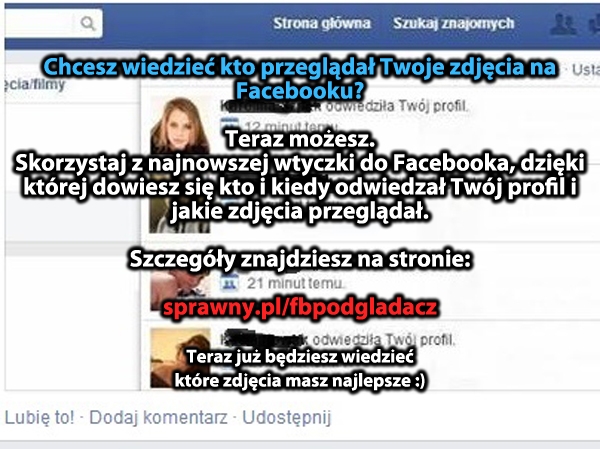 Sprawdź kto przeglądał Twoje zdjęcia na Facebooku :)