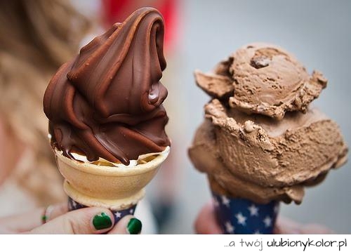 lody, zimne, ciepłe, w czekoladzie, wafelek, orzechowe, rożek