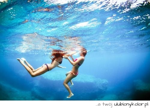 woda, wakacje, plaża , bikini, seksowne, wodą, pod