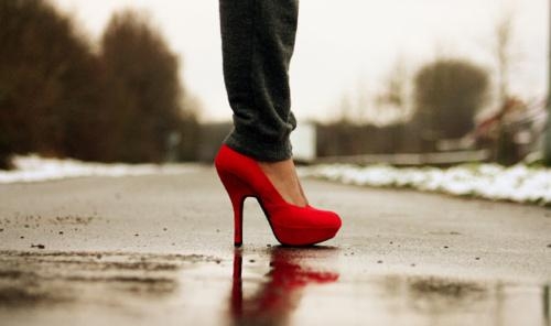Śliczne, Girl, Heel, obcasy, czerwone, czerwone obcasy