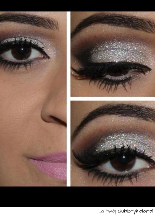 makijaż, twarz, make up, giltter, brokat, czarne, kreski, oczy, usta