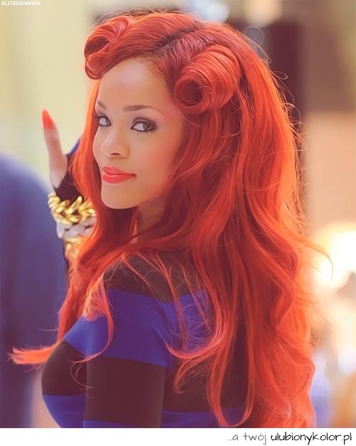rihanna, czerwone, włosy, gwiazda, muzyka, sex, love, miłość