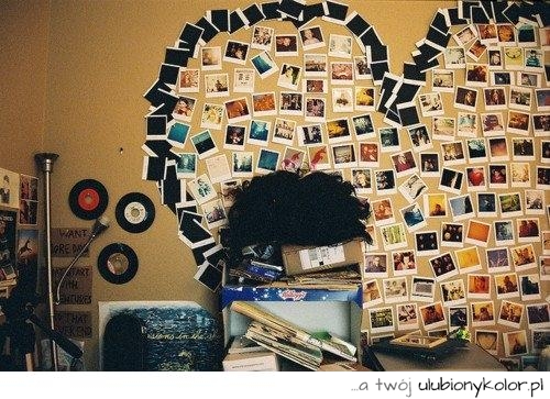 zdjęcia,ściana, kolarz, ciekawe, fotografie, polaroid