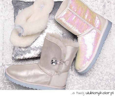 shoes, buty, perłowe, zimowe, futerko, kożuszek, modne, emu