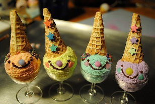 śmieszne, lody, jedzenie