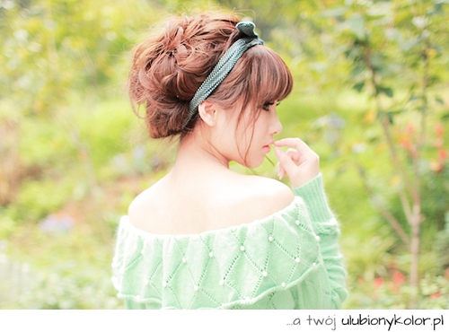 japonka, chinka, moda, modna, styl, piękna. zielony, zielona