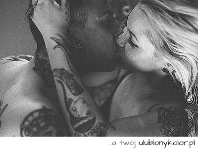 romantyczne, sexy, pocałunek, czarno, biało, fotografia