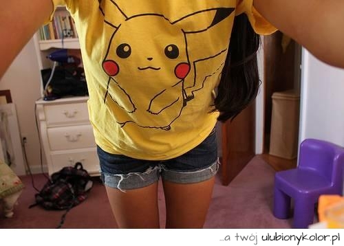 pikachu, żółty, bluzka, sexy, moda,