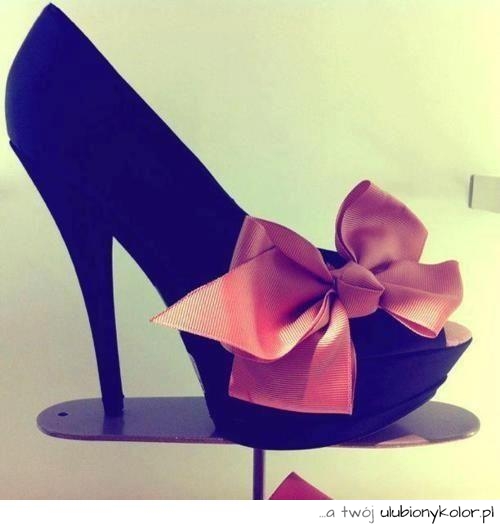 piękne, czarne, wstążka, kokarda, sexy, buty, szpilki