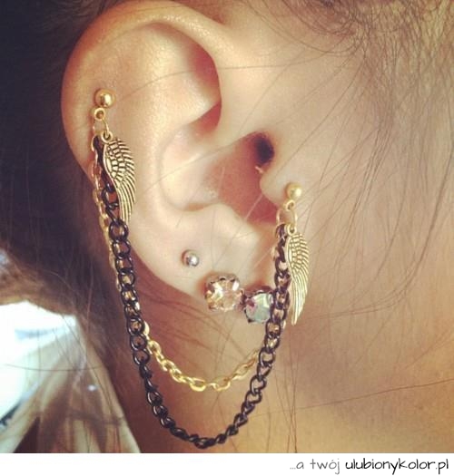 biżuteria, nausznica, kolczyki, piercing, japan, duże, ucho