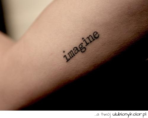 imagine, druk, tatuaż, mały, dyskretny, wyobraźnia, the beatles
