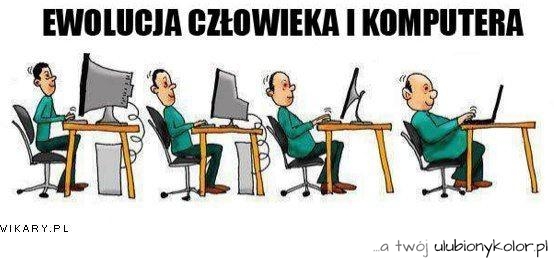 człowiek, komputer, ewolucja, śmieszne