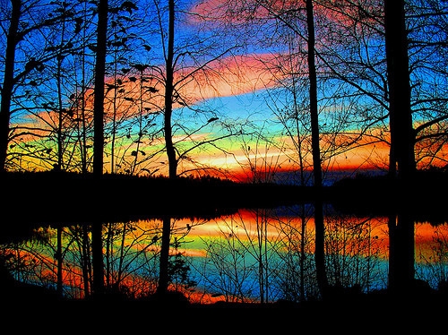 Atardecer, Piękne, Cielo, chmury, kolor, kolor fotki