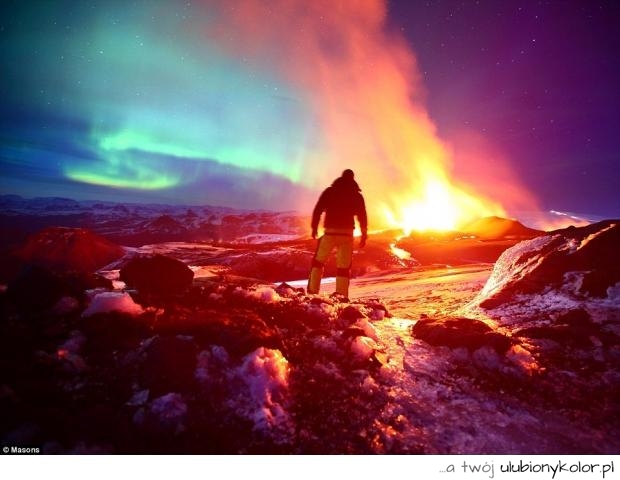 irlandia, wulkan, erupcja,kolory, widok, piękne, fotografia