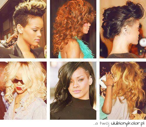 Fryzura, rihanna, włosy, gwiazda, moda, styl
