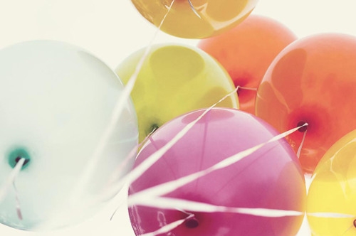 Balony, barwny, pomarańcza, fotografia, Purpurowy, Niebo