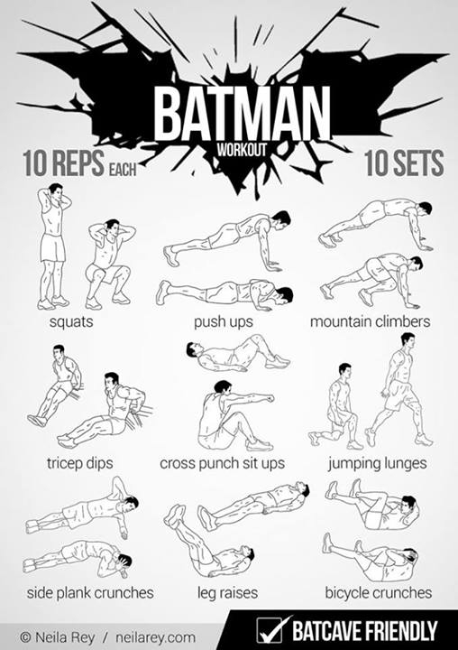 Batman,Workout,Batcave friendly,Cool 