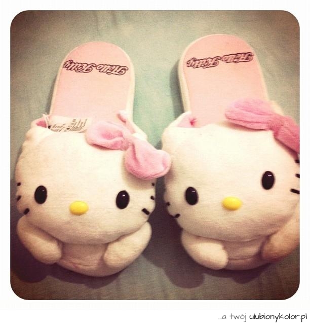 hellokitty, słodkie, moda, kapcie, fajne, kot