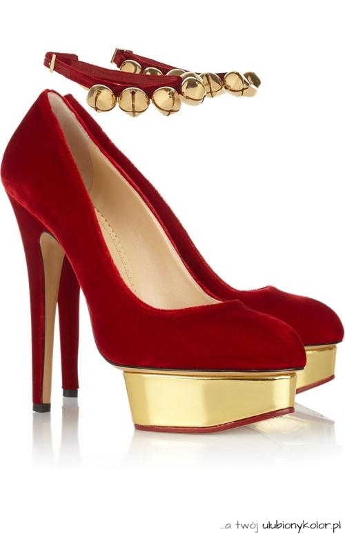moda, szpilki, buty, obcas, złoty, czerwień, kobieta, damska, kobieca, modnie, dodatki, elegancko