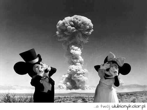 myszka, micky, miłość, atom, śmieszne, nie patrzę, krajobraz, wojna atomowa