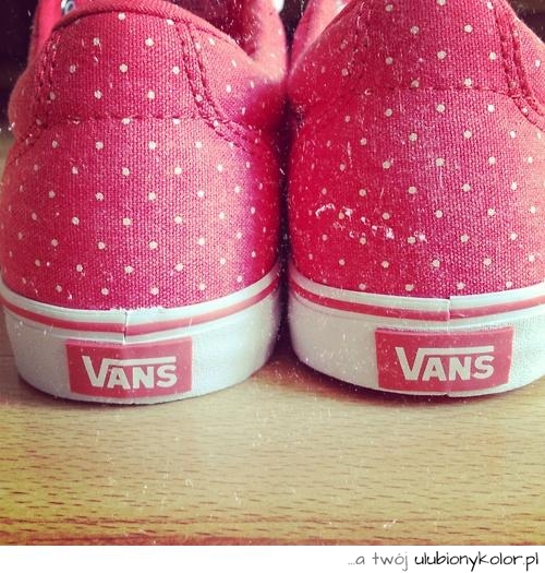 vans, trampki, cool, groszki, różowe