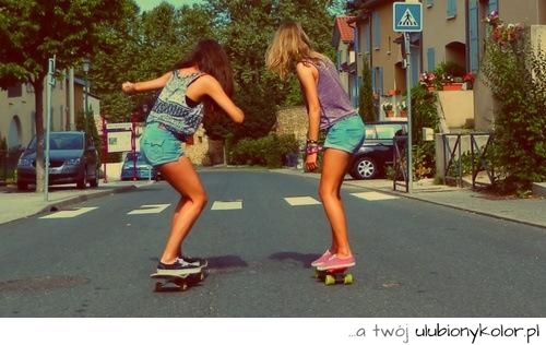 friends, forever, przyjaciółki, na zawsze, deskorolka, sport, wakacje, love