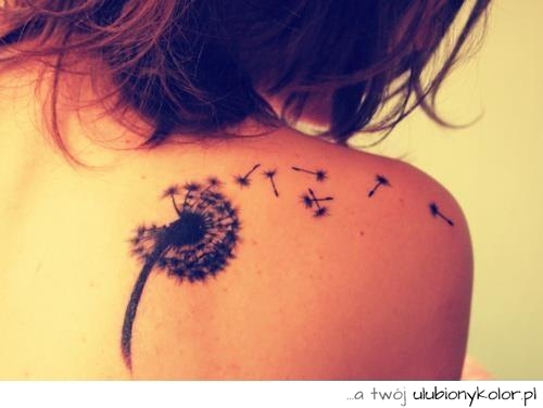 tattoo, tatuaż dmuchawiec, dziewczęcy, śliczny