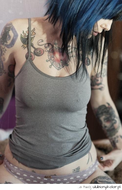 sexy, sex, dziewczyna, tatuaże, kobieta