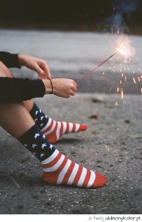 skarpetki, piękne, usa, super, zdjęcie, fajerwerki, rzemyk, girl, woman