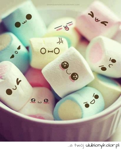 pianki, sweets, słodycze, pastele, kolorki, buźka, super