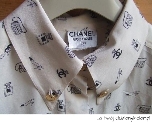 chanel, projektant, moda, piękne, marka, koszula, logo