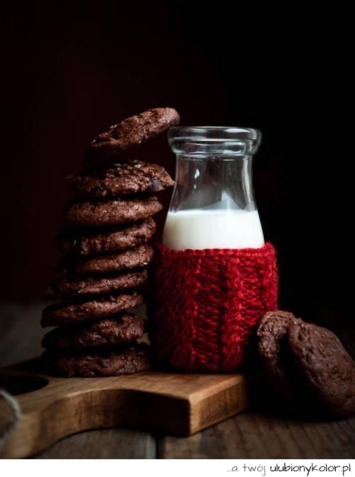 mleko, ciastka, martwa, natura, fotografia, piękna, ciasteczka, mleczko