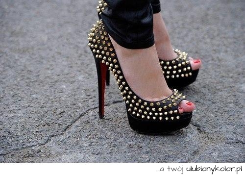 buty, ćwieki, sexy, czarne
